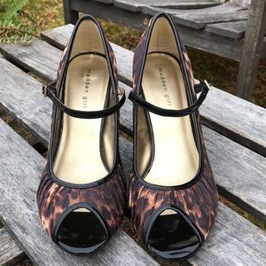 Madden Girl Leopard Peep Toe Heels